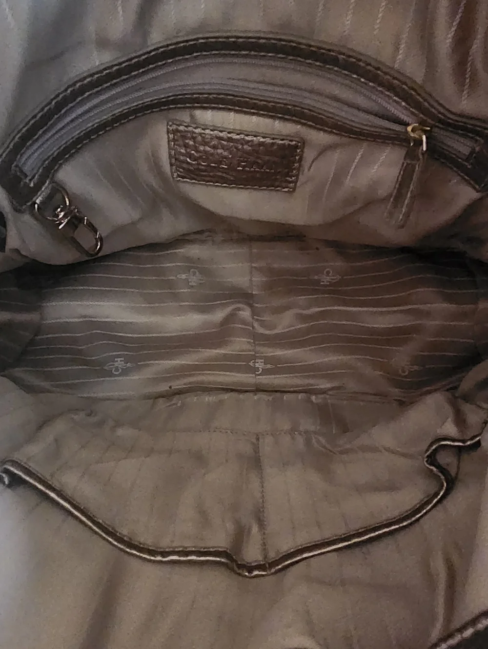Cole Haan Metallic Pebbled Leather Drawstring Bucket Bag - Picture 6 of 6